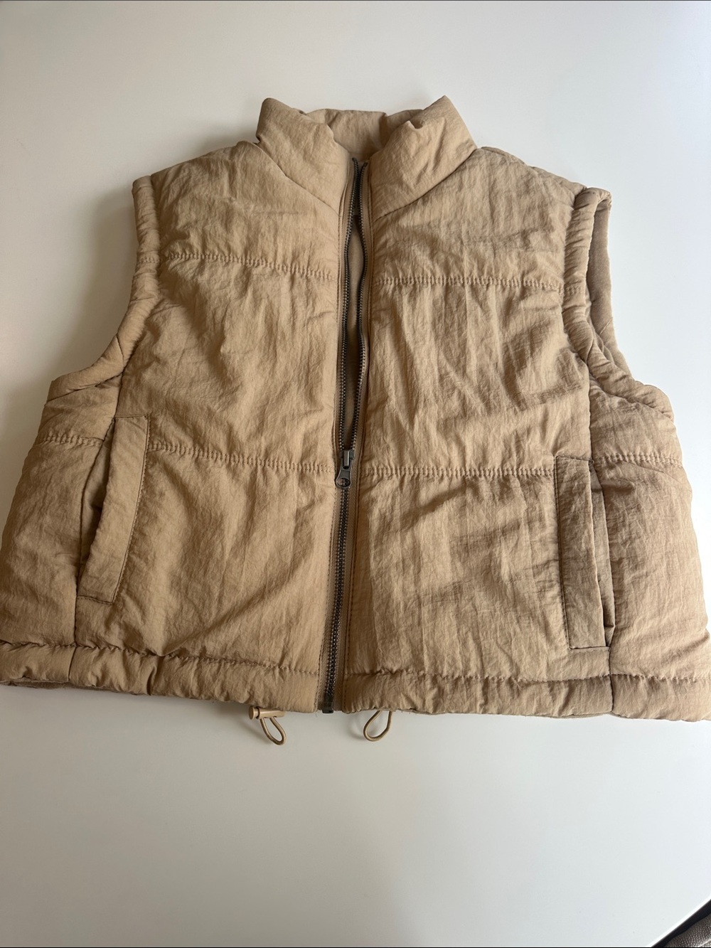 Thread & Supply Quilted Vest in Taupe Girls XS